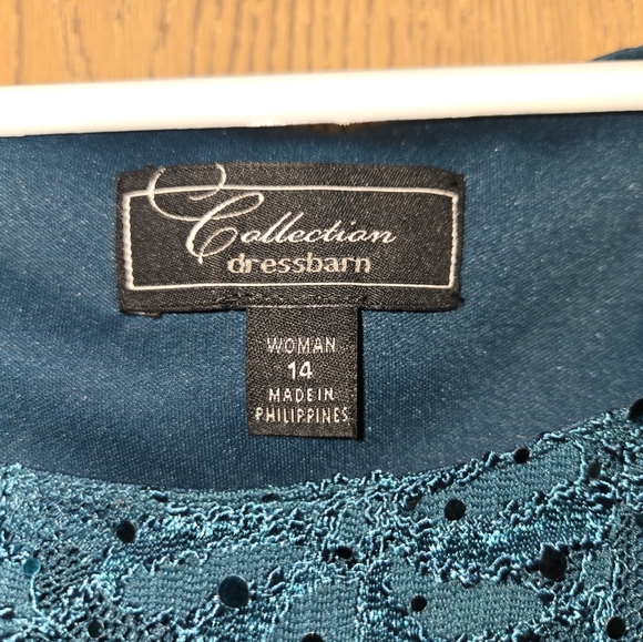 Elegant Teal Lace Dress - Picture 2 of 7